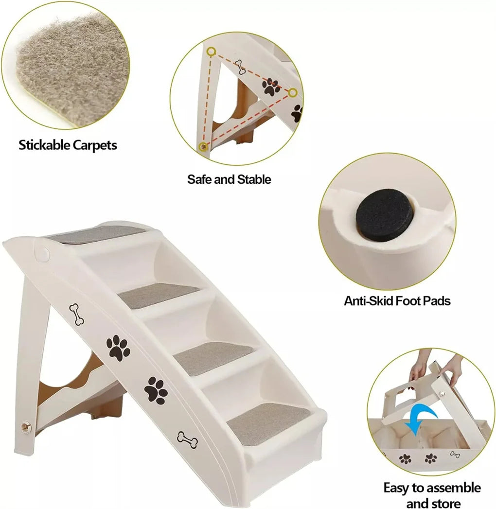 Hign Concerned Foldable Dog Ramp Stairs For Easy Access