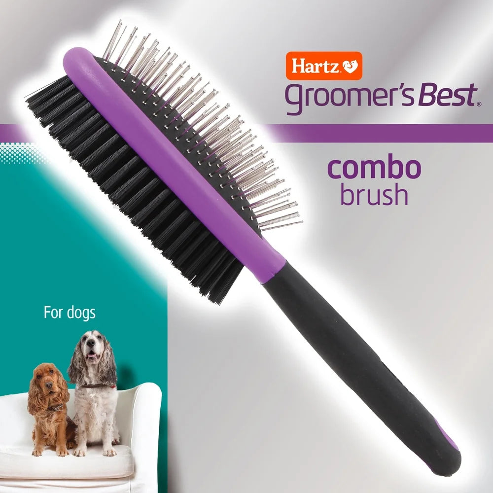 DUTRIEUX Double Sided Dog Grooming Brush Ergonomic Handle