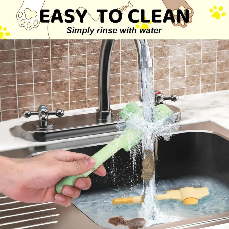 SUOJIH Self Cleaning Pet Hair Removal Comb For Cats Dogs