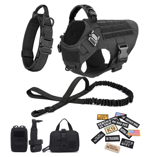 Tactical Dog Harness and Leash Set for Training and Outdoor