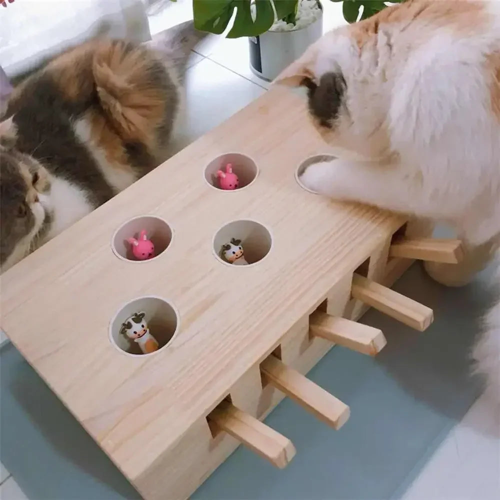 Is Smart Device Cat Hunt Toy Chase Mouse Wooden Maze