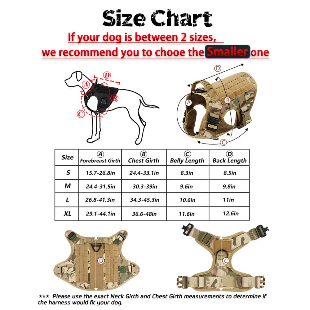 Tactical Dog Harness and Leash Set for Training and Outdoor