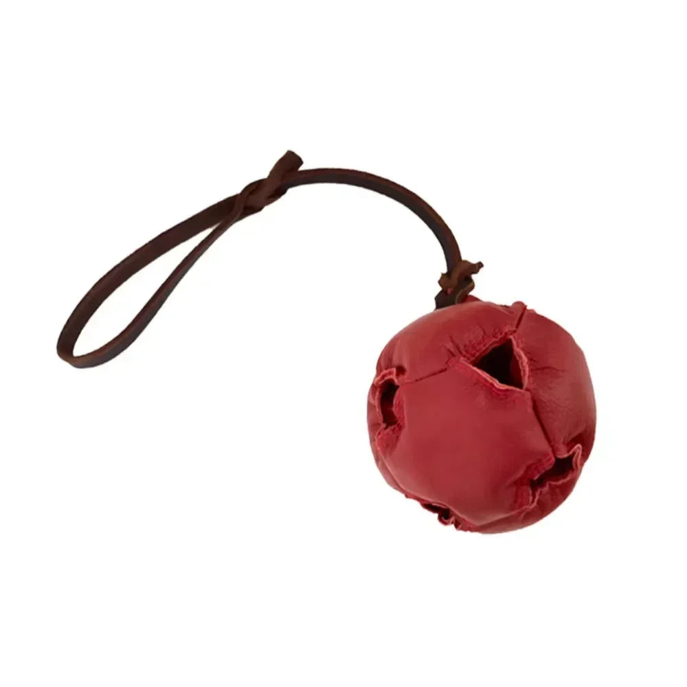 Hign-Concerned Leather Dog Training Ball Toy With Handle