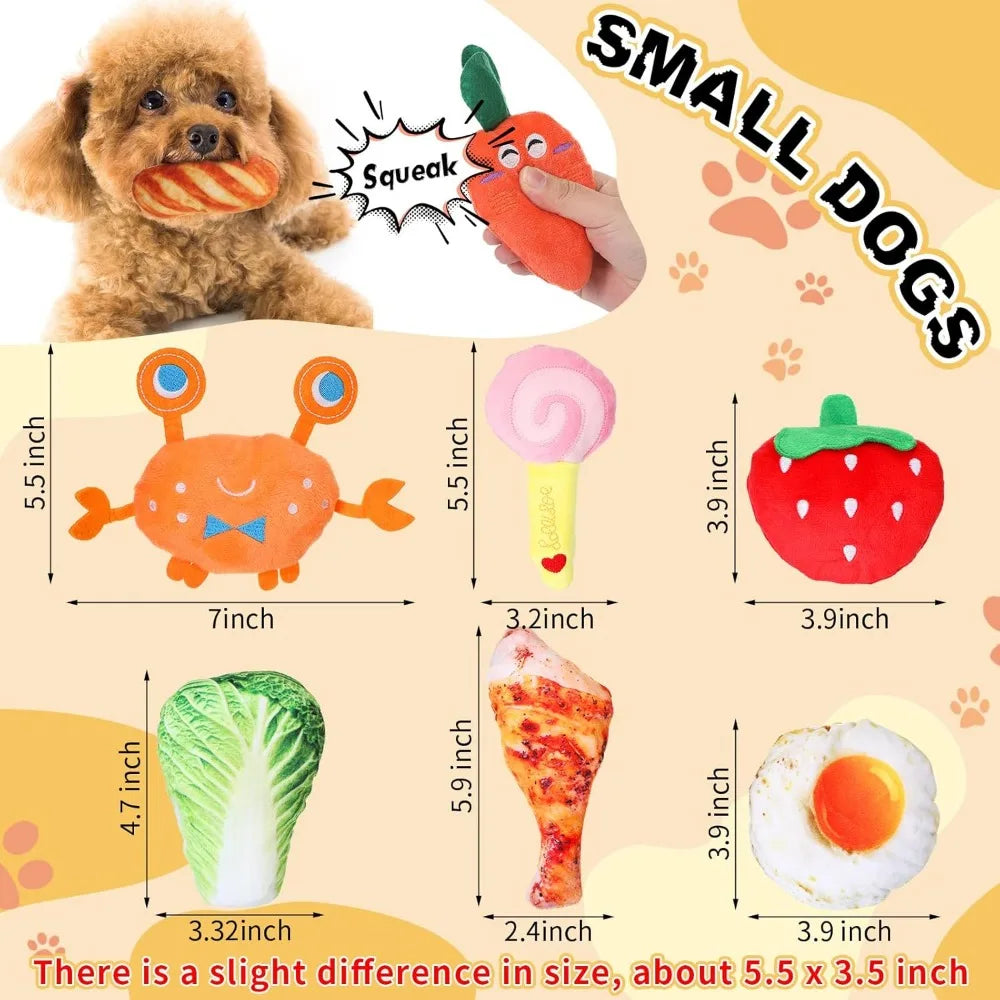 Hungdao 80 Pcs Dog Squeaky Toys Plush Chew Small Dogs