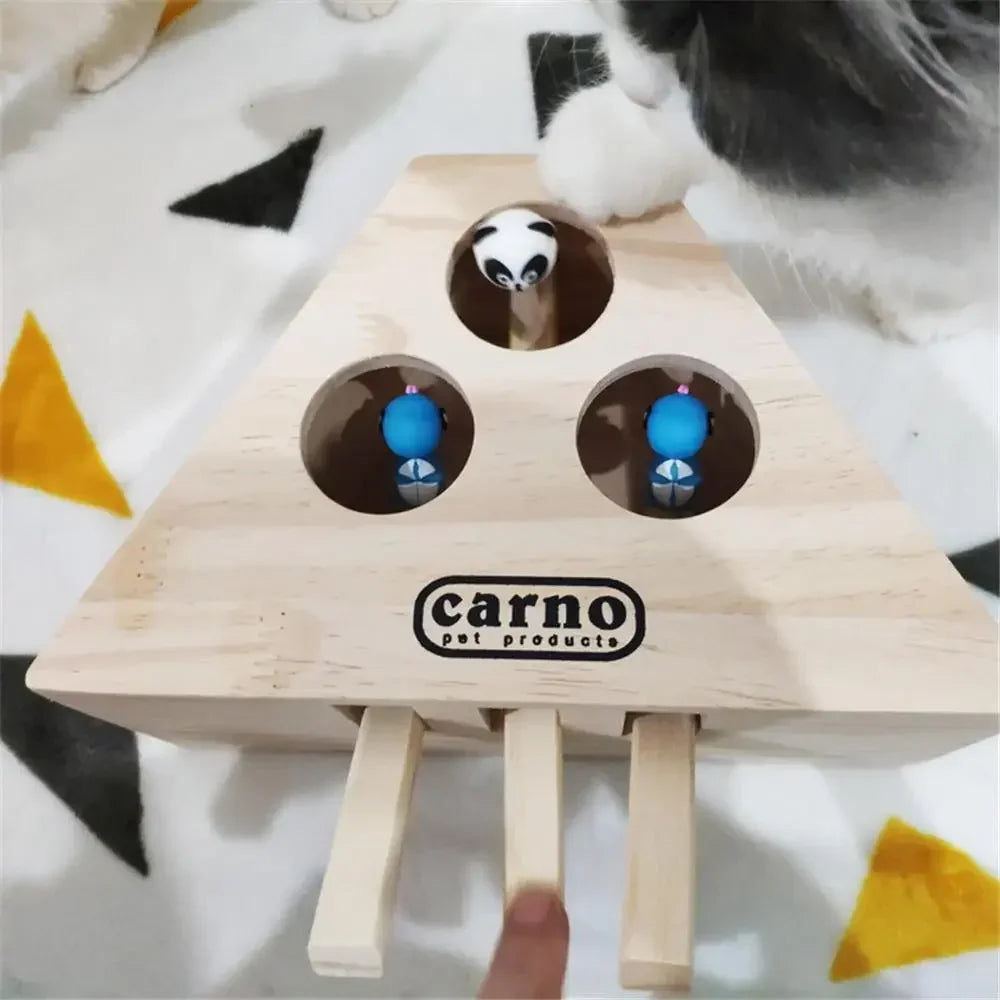 Is Smart Device Cat Hunt Toy Chase Mouse Wooden Maze