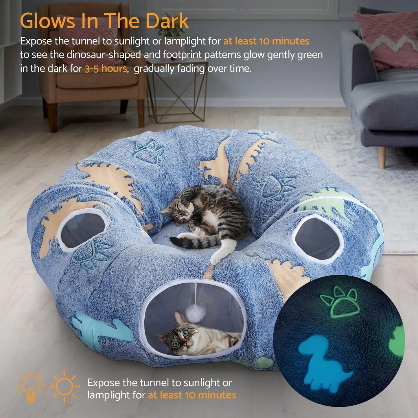 Hign Concerned Cat Tunnels 4 Entry Foldable Play System