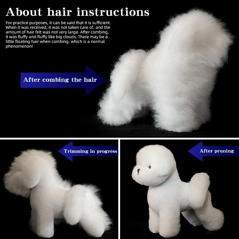 Hign-concerned Bichon Pet Simulation Dog for Grooming