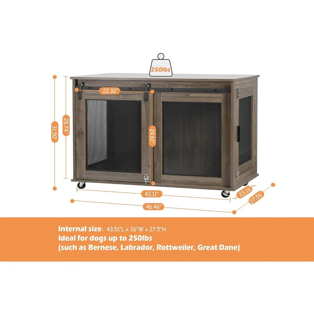 Hign-concerned Wooden Dog Crate Furniture Indoor Kennel