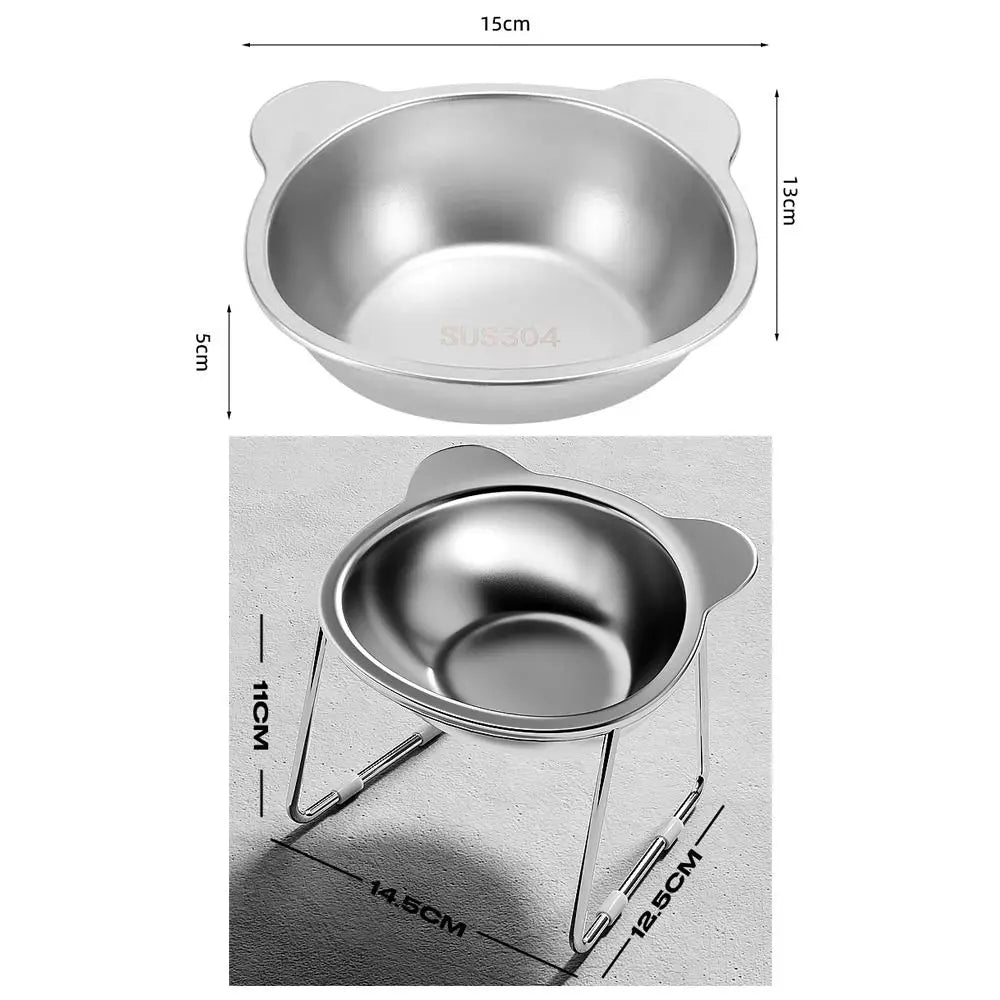 Hign-concerned Cat Bowls Tilted Neck 304 Stainless