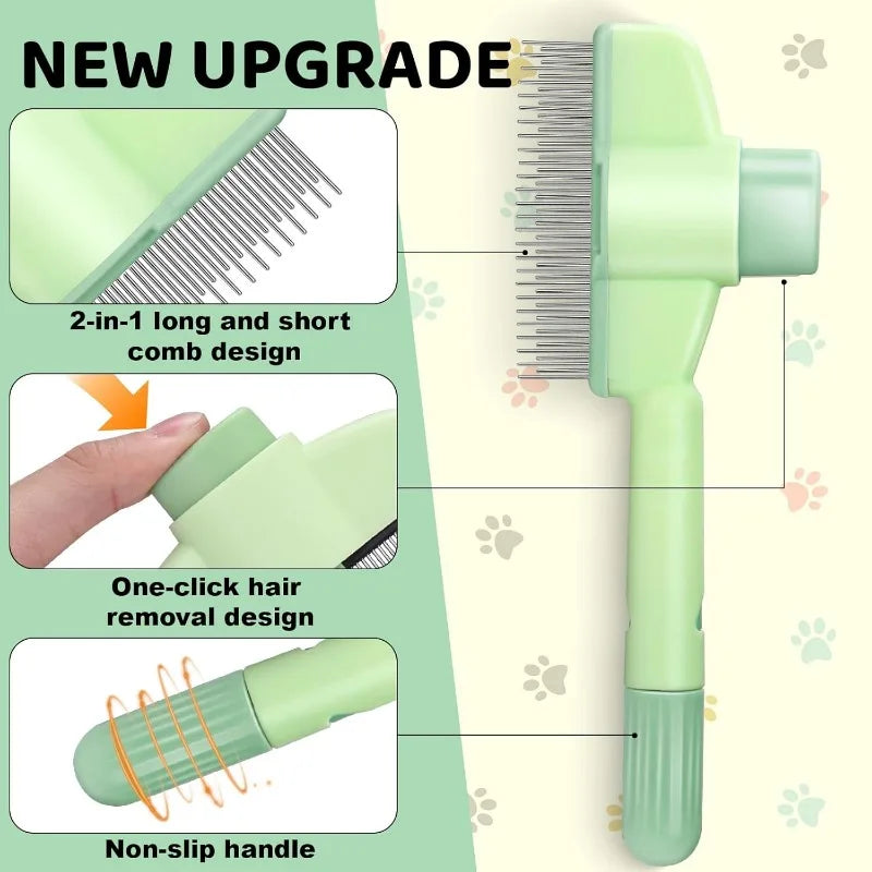 SUOJIH Self Cleaning Pet Hair Removal Comb For Cats Dogs