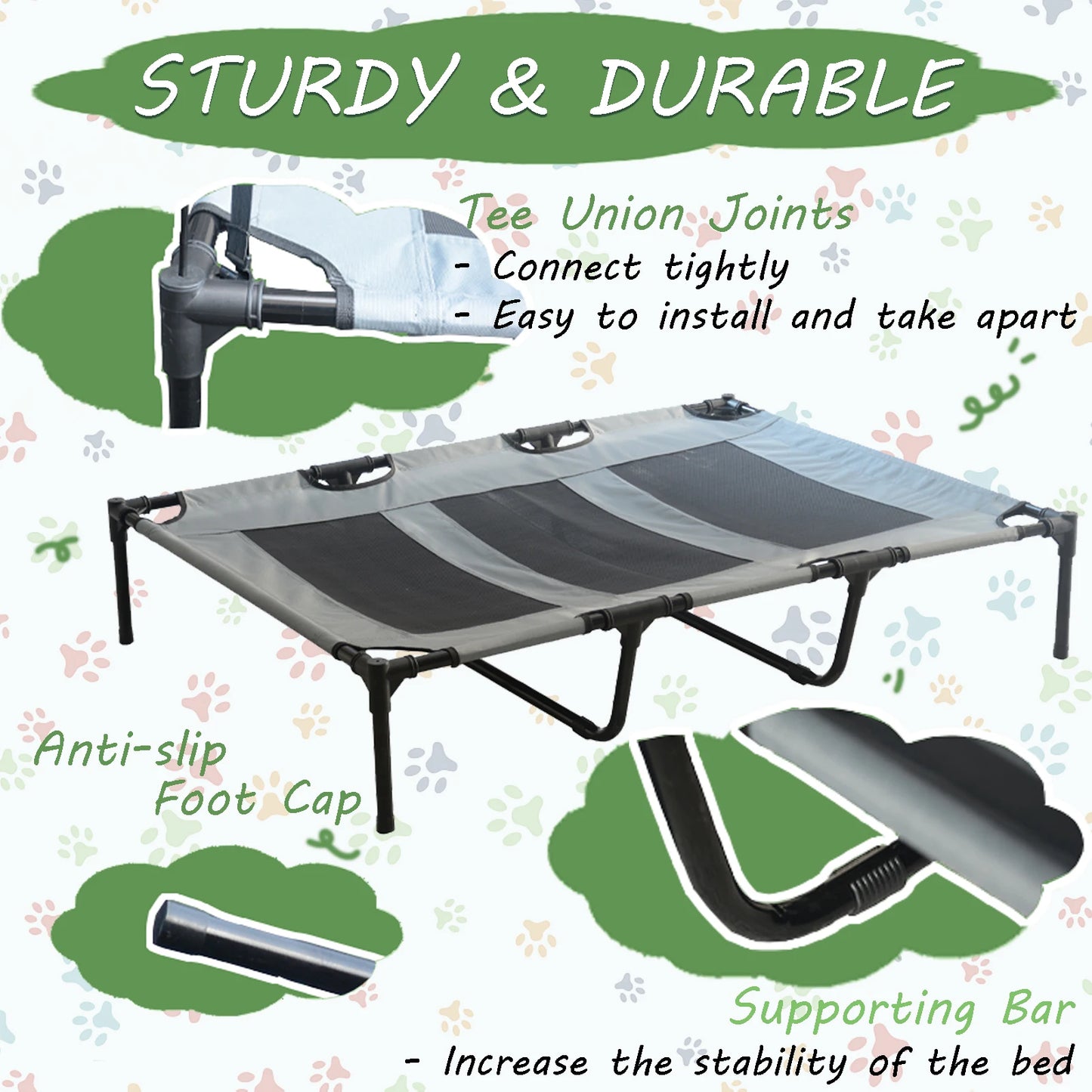 Shanghai Elevated Canopy Dog Bed With Anti Slip Fabric