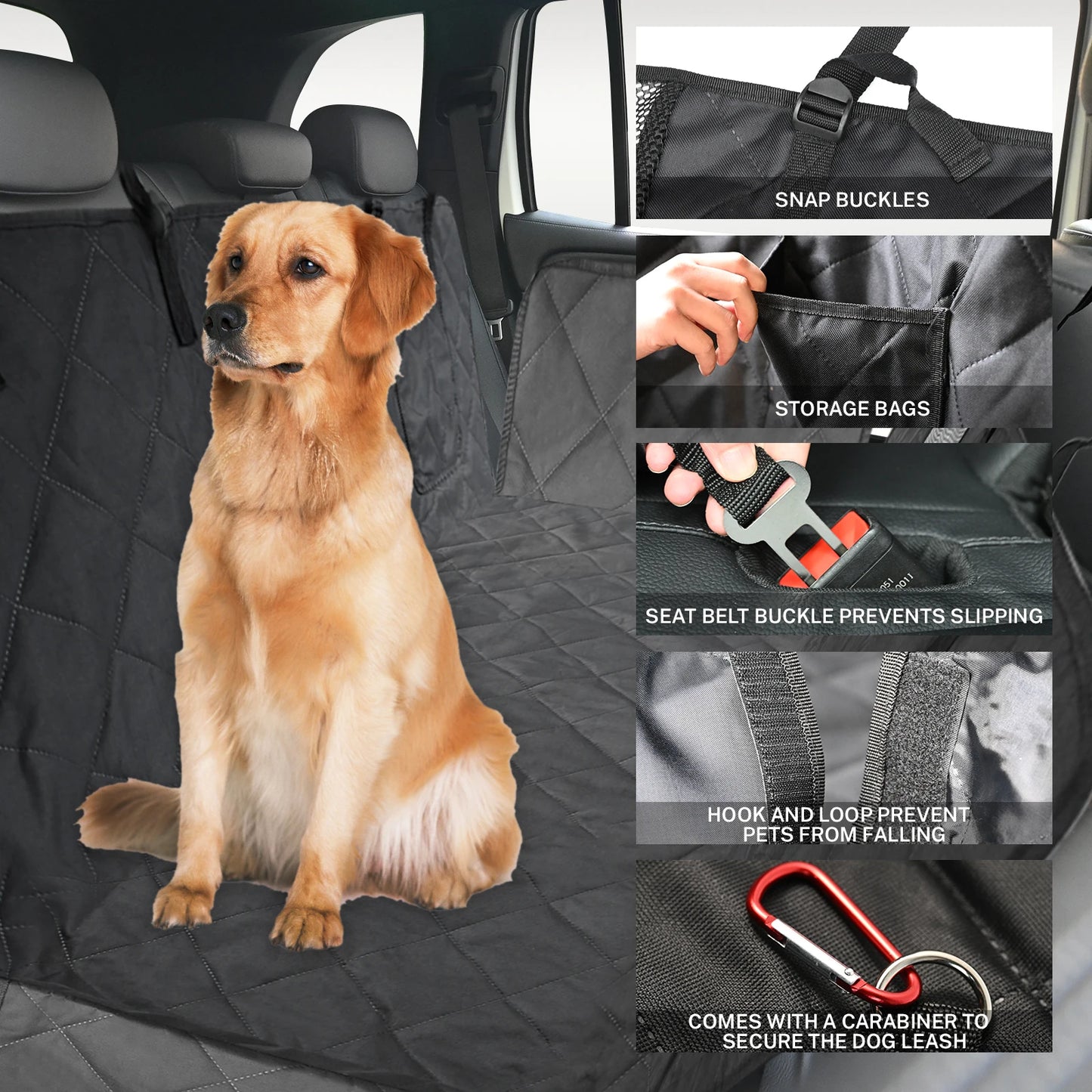XUKEY Dog Rear Seat Cover Waterproof Car Travel Hammock