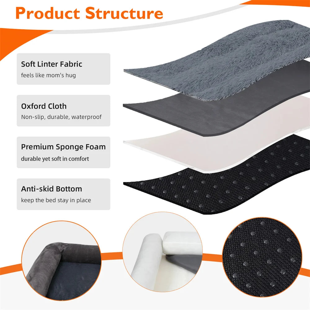 BORWARTCN Calming Orthopedic Memory Foam Dog Bed With Cover