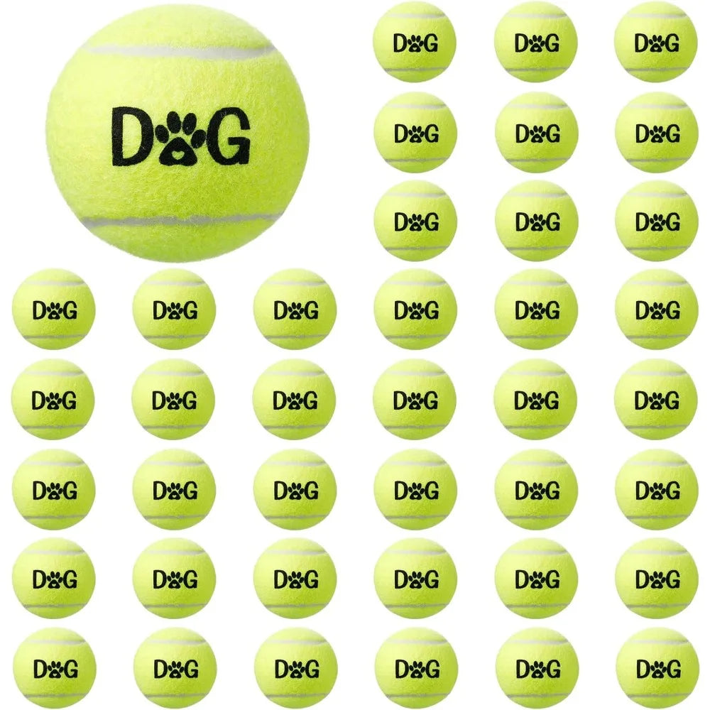 40 Pack Tennis Balls Dog Toys With Carry Bags For Fetch