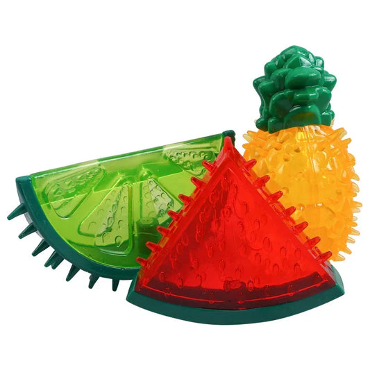 Hign-concerned Pet Cooling Chew Toy Watermelon Fruit Shape
