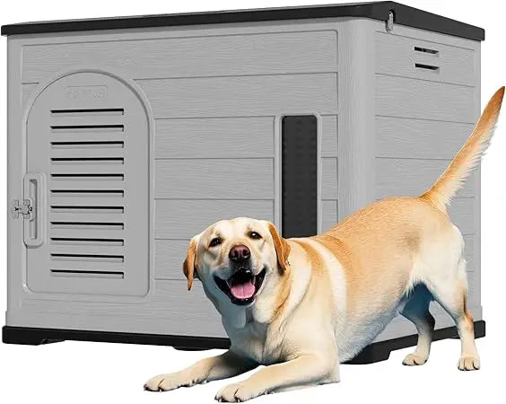 MKDK Durable Plastic Dog House Indoor Outdoor Insulated