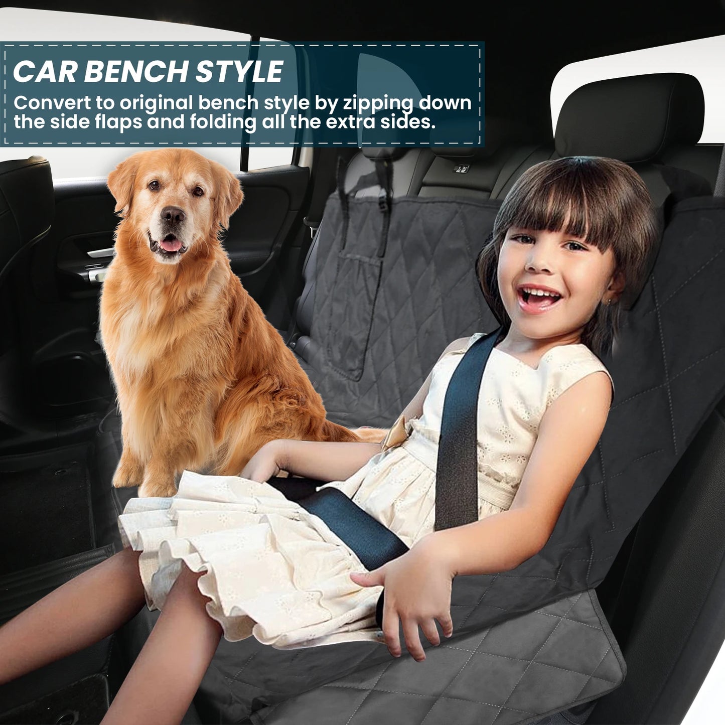 XUKEY Dog Rear Seat Cover Waterproof Car Travel Hammock