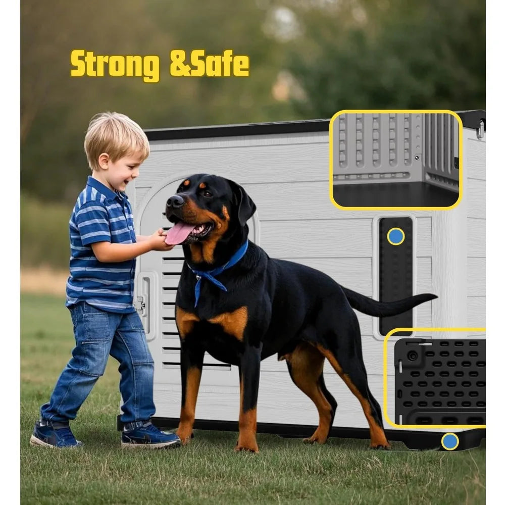 MKDK Durable Plastic Dog House Indoor Outdoor Insulated