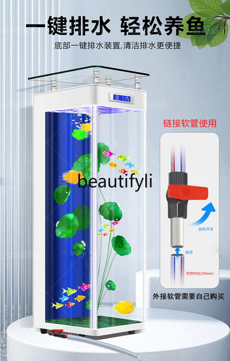 Fish Tank Floor To Ceiling Goldfish Aquarium Filtration