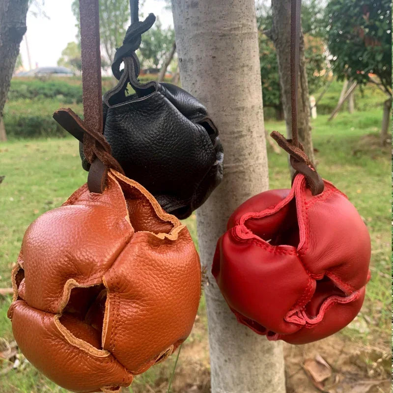 Hign-Concerned Leather Dog Training Ball Toy With Handle