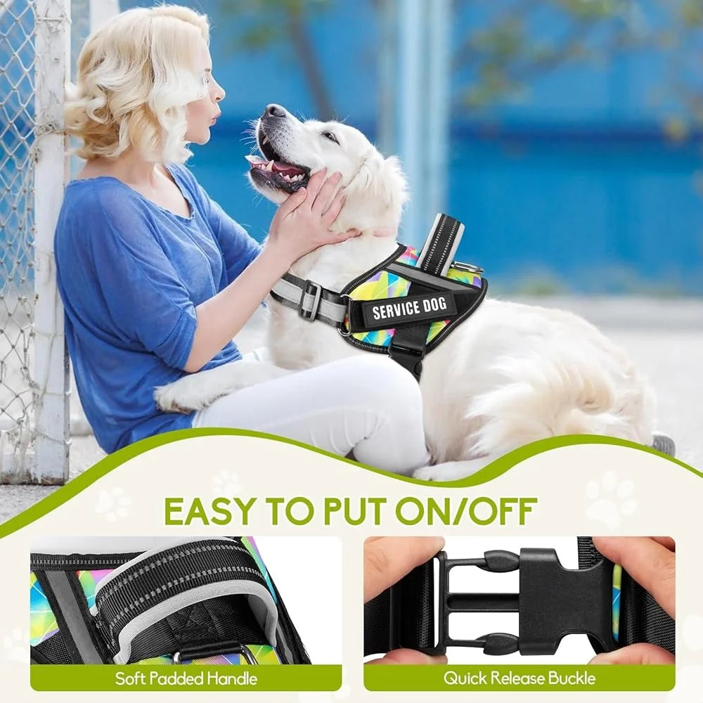 Alma's Pet Supplies Service Dog Harness Leash Reflective