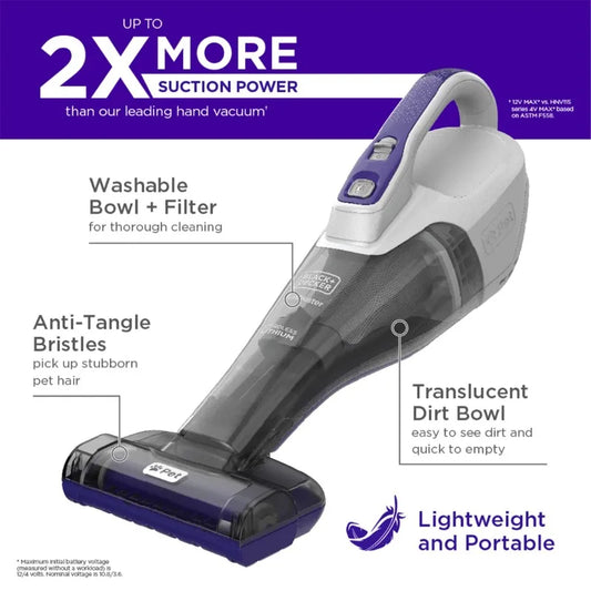 Black+Decker Furbuster Cordless Hand Vacuum Pet Hair