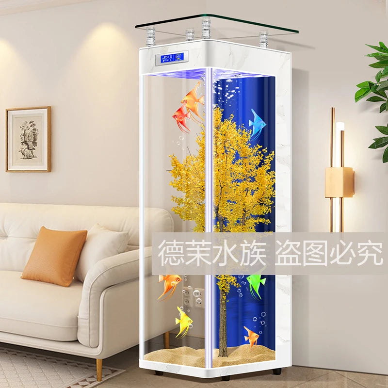 Fish Tank Floor To Ceiling Goldfish Aquarium Filtration