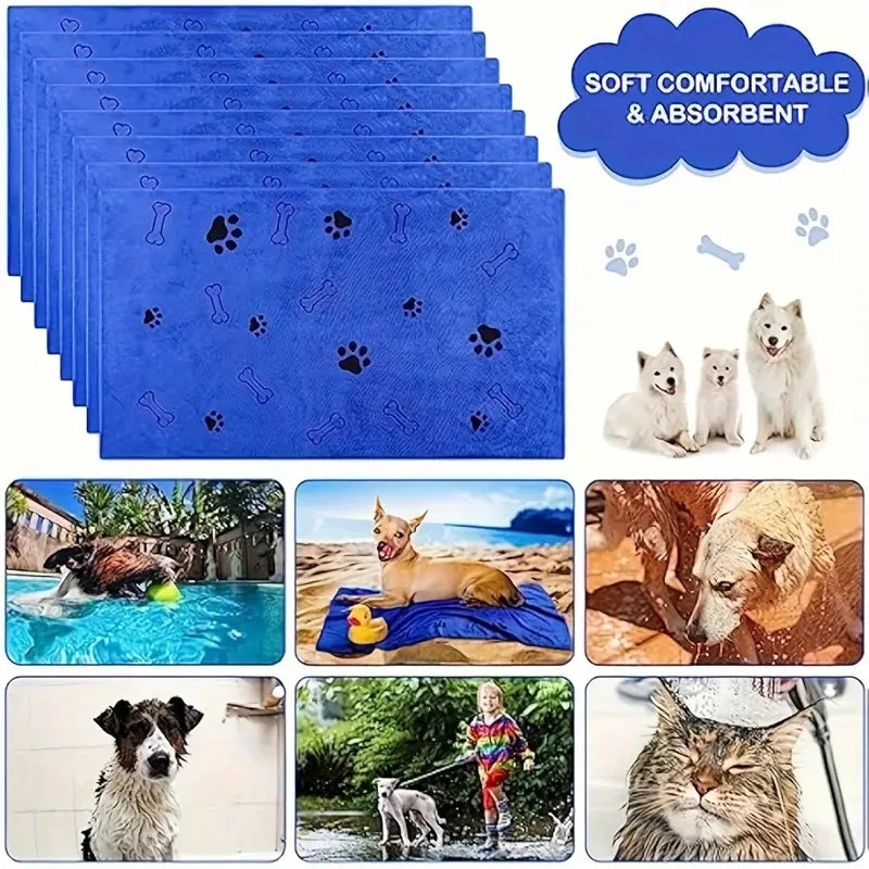 Dog Litter Microfiber Dog Towels Quick Dry Absorbent Bath