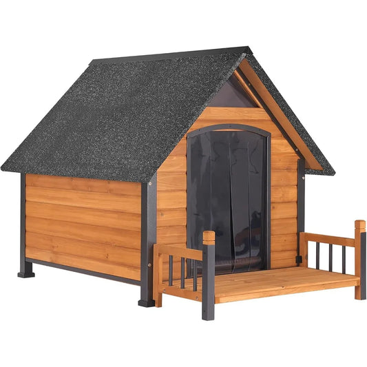 MKDK Outdoor Dog House Weatherproof Chew Proof Kennel