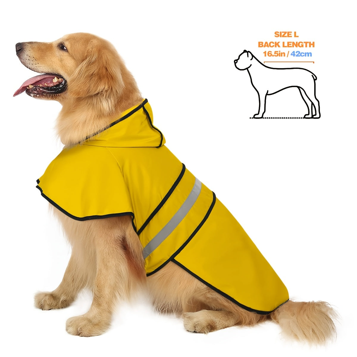 PAIAITE Reflective Dog Raincoat Waterproof Hooded Poncho Adjustable
